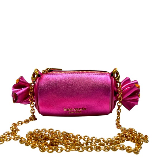 KATE SPADE GALA METALLIC LEATHER MINI SWEET TREATS CROSSBODY - Picture 1 of 6